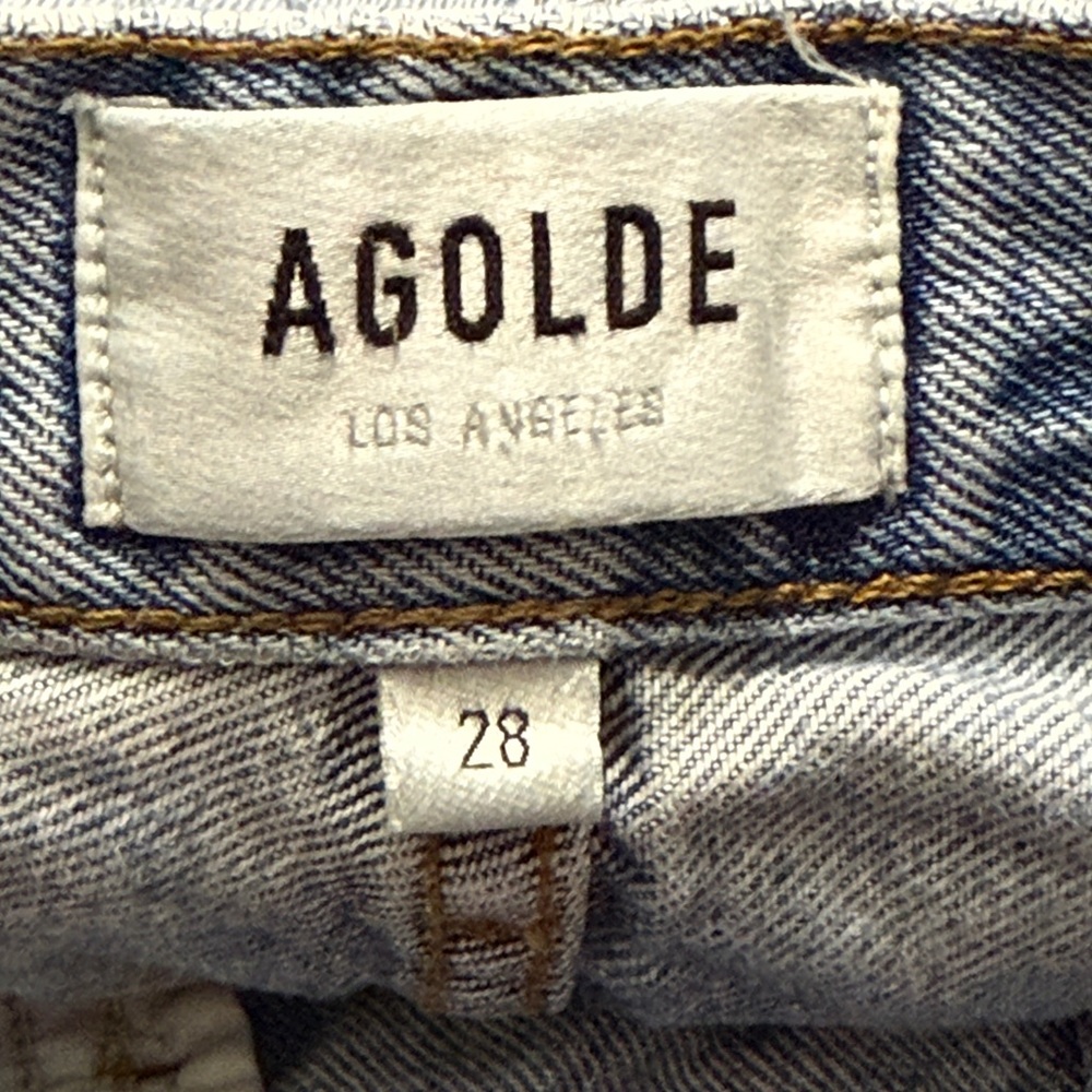 AGOLDE Parker Shorts Women’s Sz 24 High Rise Festival Distressed Denim Boho Y2K - Picture 3 of 8